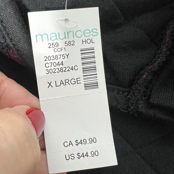 Maurices Sweater Womens XL Red Plaid Fleece Quilted Pullover Holiday Winter Farm - Picture 8 of 13